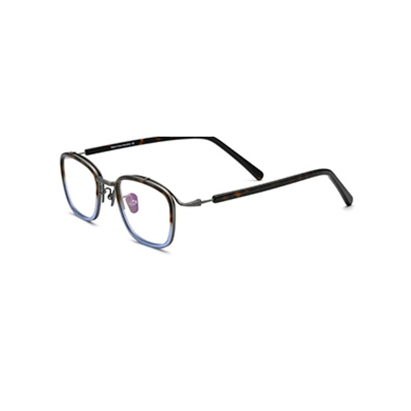Acetate Titanium Square Optical Glasses Frame - Blue Gray - MCROONS