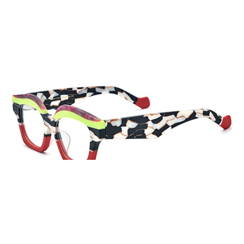 Big Size Cat Eye Acetate Optical Glasses Frame - Matte Red - MCROONS
