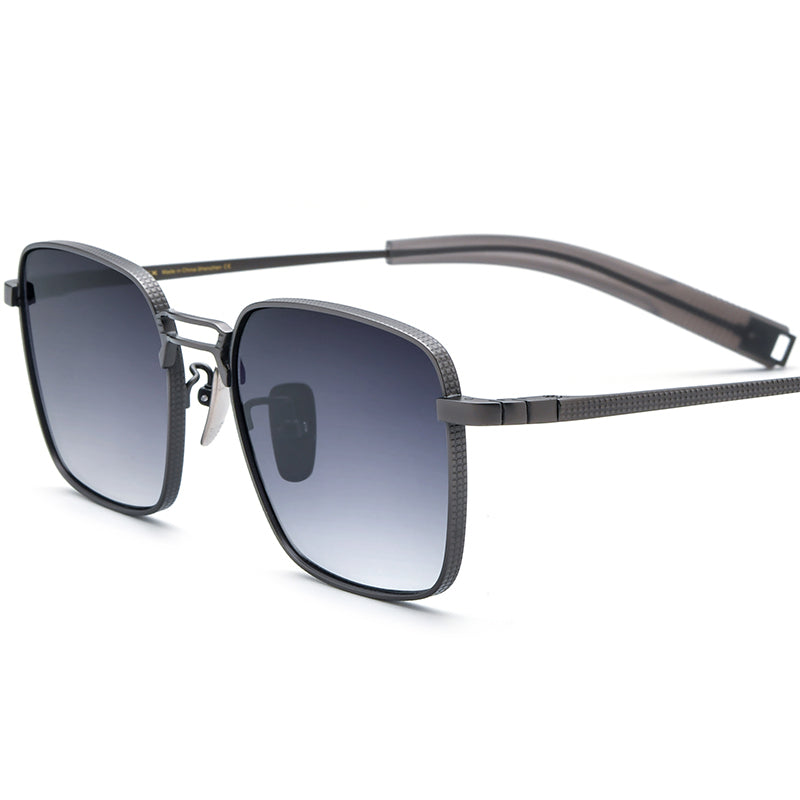 Pure Titanium Square Sunglasses - Grey Gradient - MCROONS