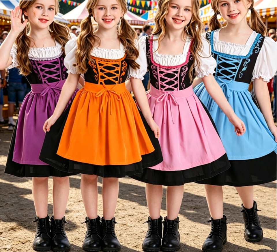 Bavarian Beer Maid Dirndl Costume Dress