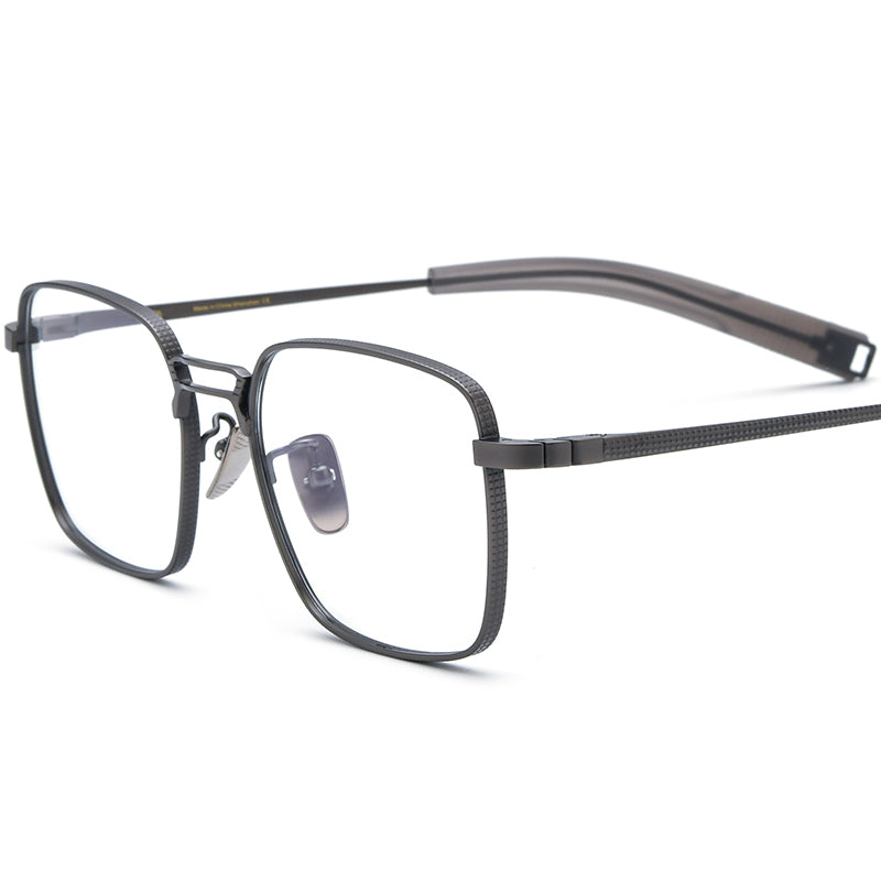 Lightweight Titanium Square Optical Glasses - Gray - MCROONS