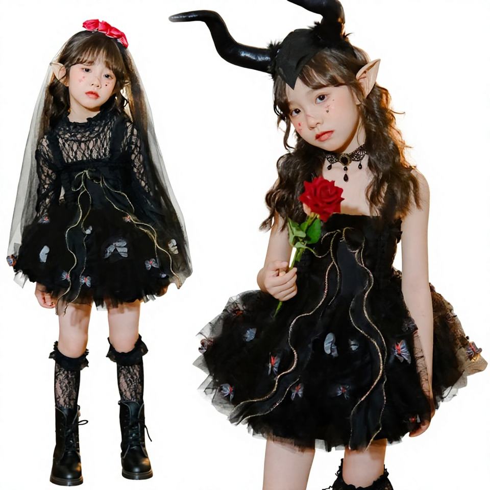 Halloween Childrens Ghost Bride Witch Butterfly Fairy Costume