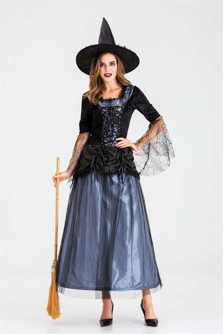 Vintage Sorceress Witch Hat & Dress detail