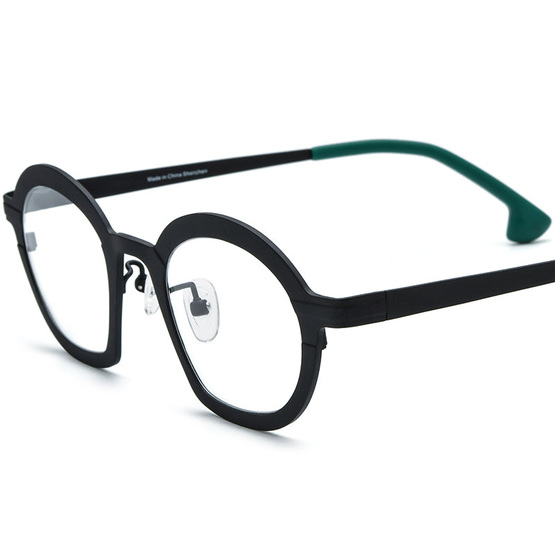 Matte Titanium Cat Eye Optical Glasses Frame - Matte Black - MCROONS