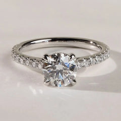 Vvs Moissanite Diamond 925 Sterling Silver 18k Gold Plated White Gold Solitaire Engagement Wedding Ring for Women Men Jewelry