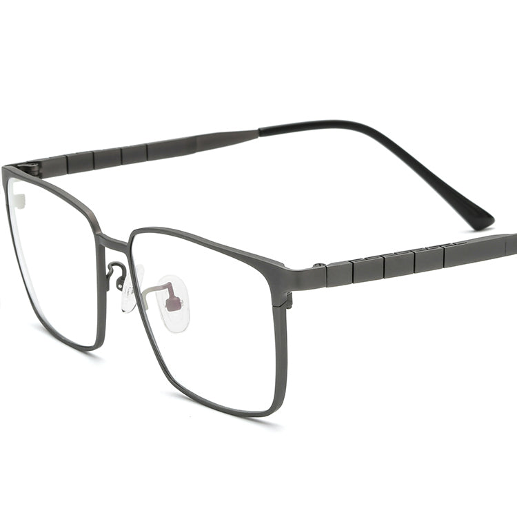 Square Titanium Optical Glasses Frame - Gray - MCROONS