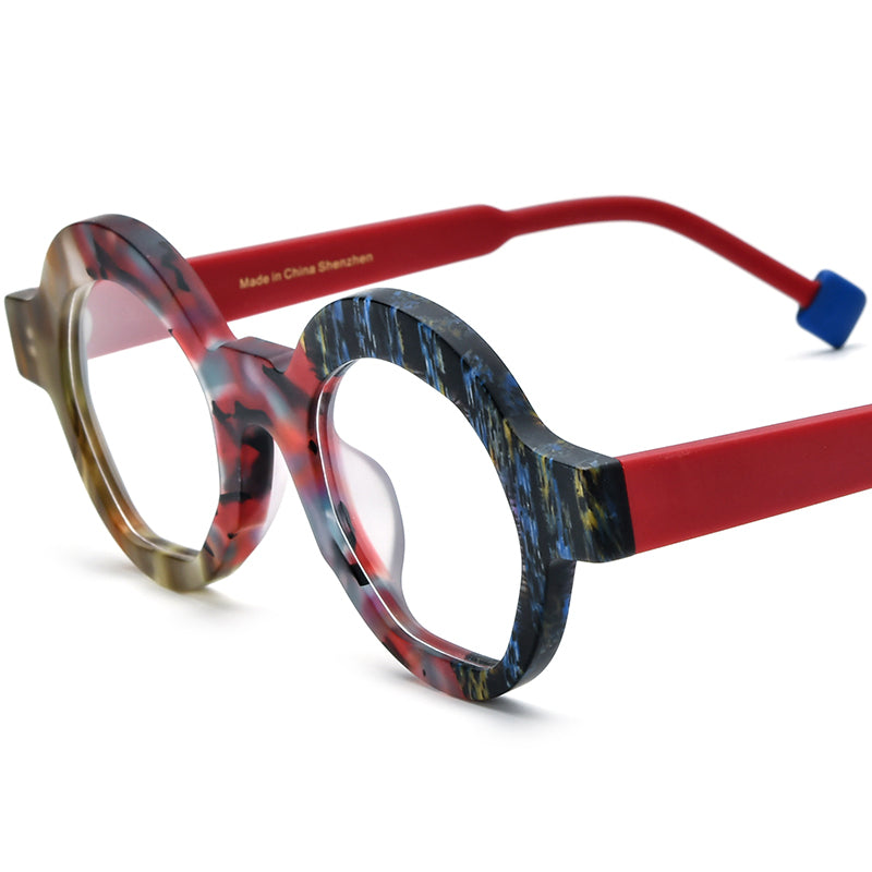 Vintage Round Optical Glasses Frame - Matte Red - MCROONS