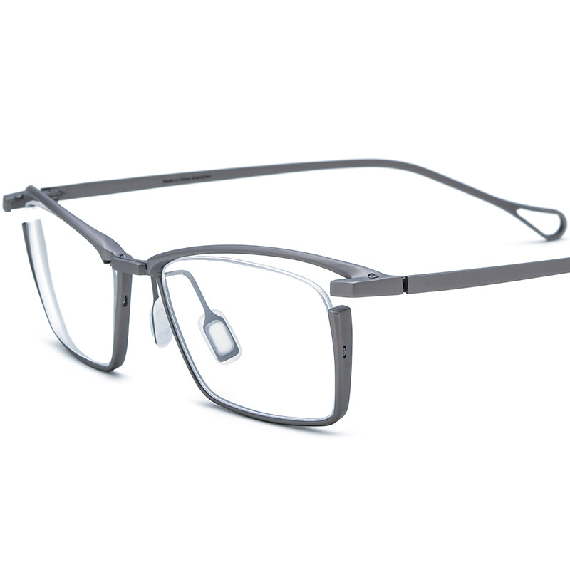 Titanium Square Optical Glasses Frame Designer - Gray - MCROONS