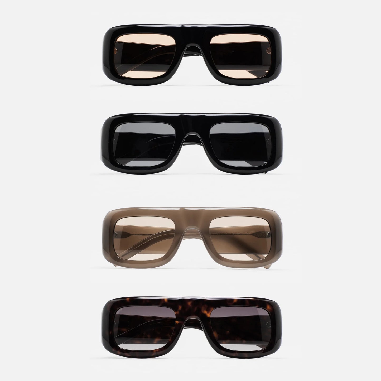 MCROONS Vintage-Sonnenbrille aus rechteckigem Acetat – polarisiertes TAC, Unisex