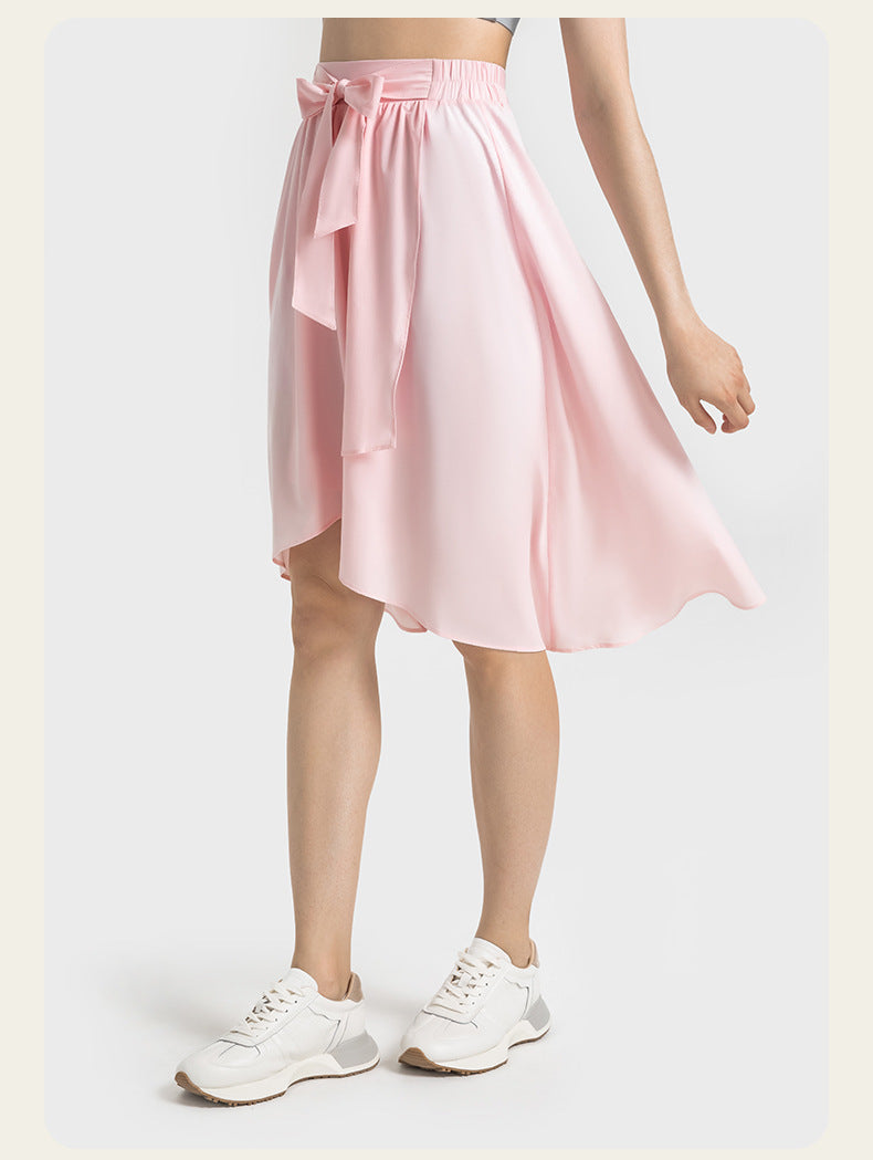 Asymmetric waist-belt midi skirt colour options - MCROONS