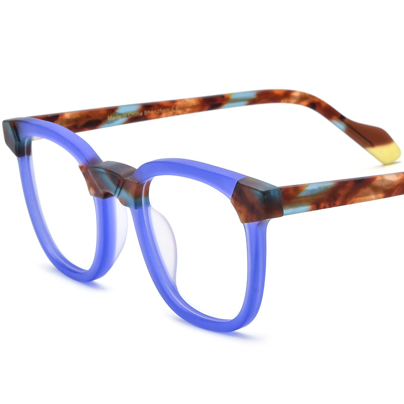 Retro Square Acetate Optical Glasses Frame - Matte Purple - MCROONS