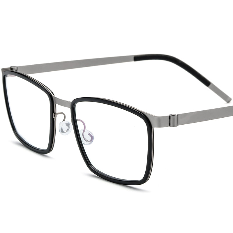 Acetate Square Optical Glasses Frame Vintage - Black - MCROONS