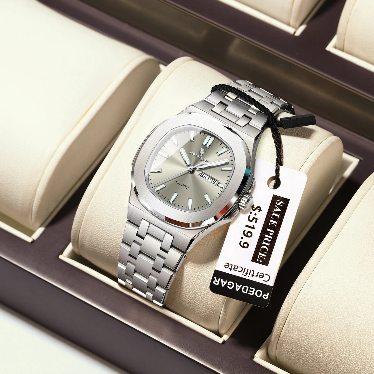 Poedagar 792 Women's Luxury Quartz Watch – Stainless Steel Band, Waterproof, Luminous, Date
