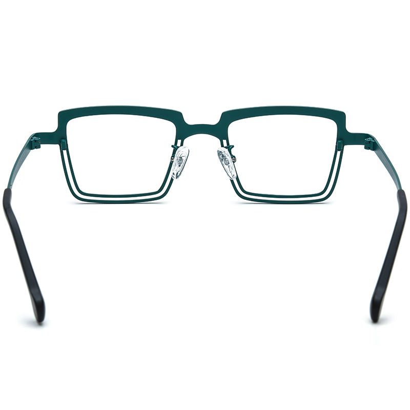 Colourful Titanium Square Optical Glasses Frame - MCROONS - back view