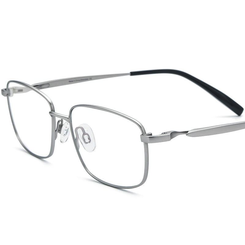 Titanium Square Optical Glasses Frame Classic - Silver - MCROONS