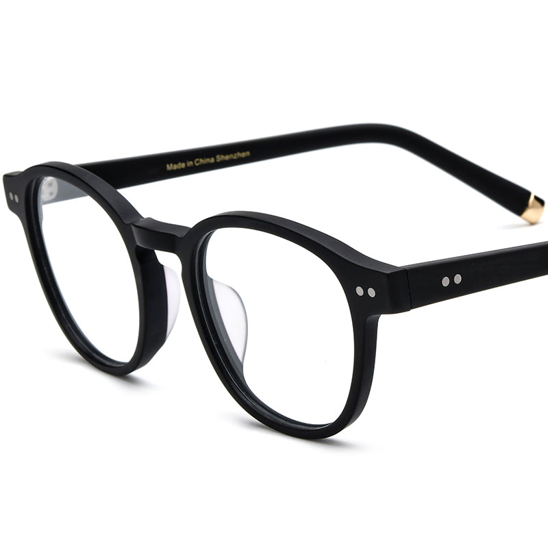Retro Square Acetate Optical Glasses Frame - Matte Black - MCROONS