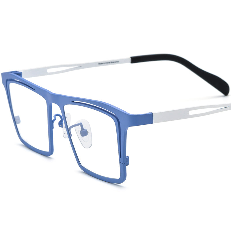 Colourful Titanium Square Optical Glasses Frame Classic - Blue - MCROONS