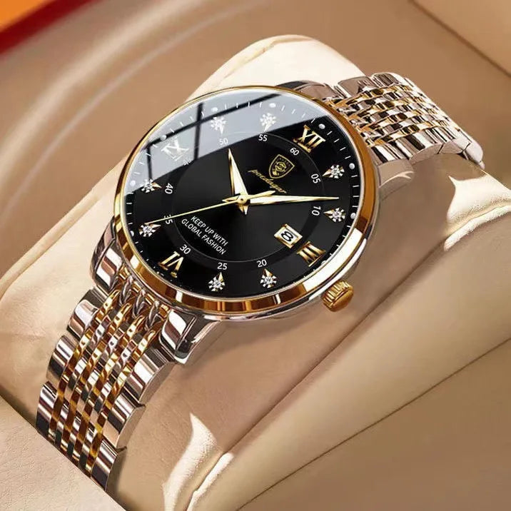 Poedagar 268 Women's Luxury Quartz Watch – Stainless Steel Band, Waterproof, Luminous, Date