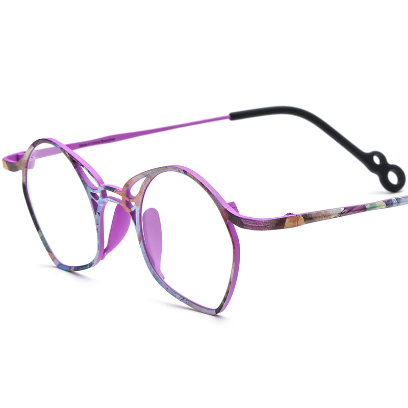 Titanium Butterfly Optical Glasses Frame Vintage - Purple - MCROONS