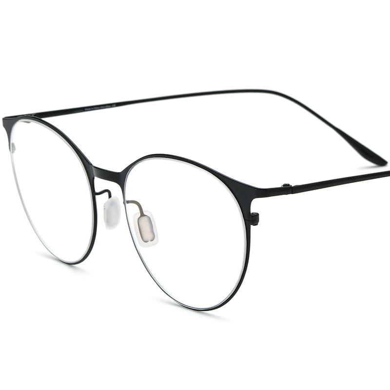 Ultralight Titanium Alloy Round Optical Glasses - Black - MCROONS