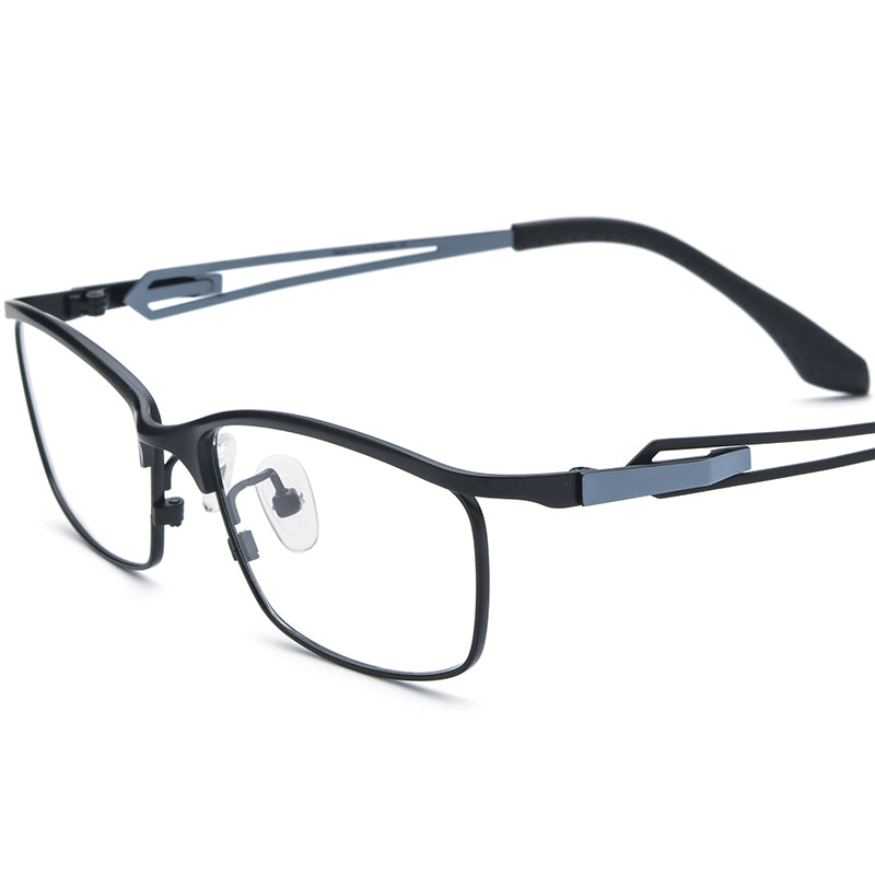 Premium Lightweight Titanium Square Glasses - Black - MCROONS