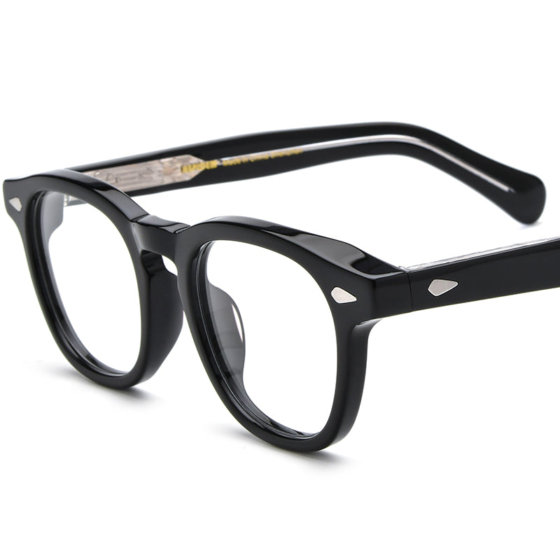 Small Square Acetate Optical Glasses Frame Vintage - Black - MCROONS