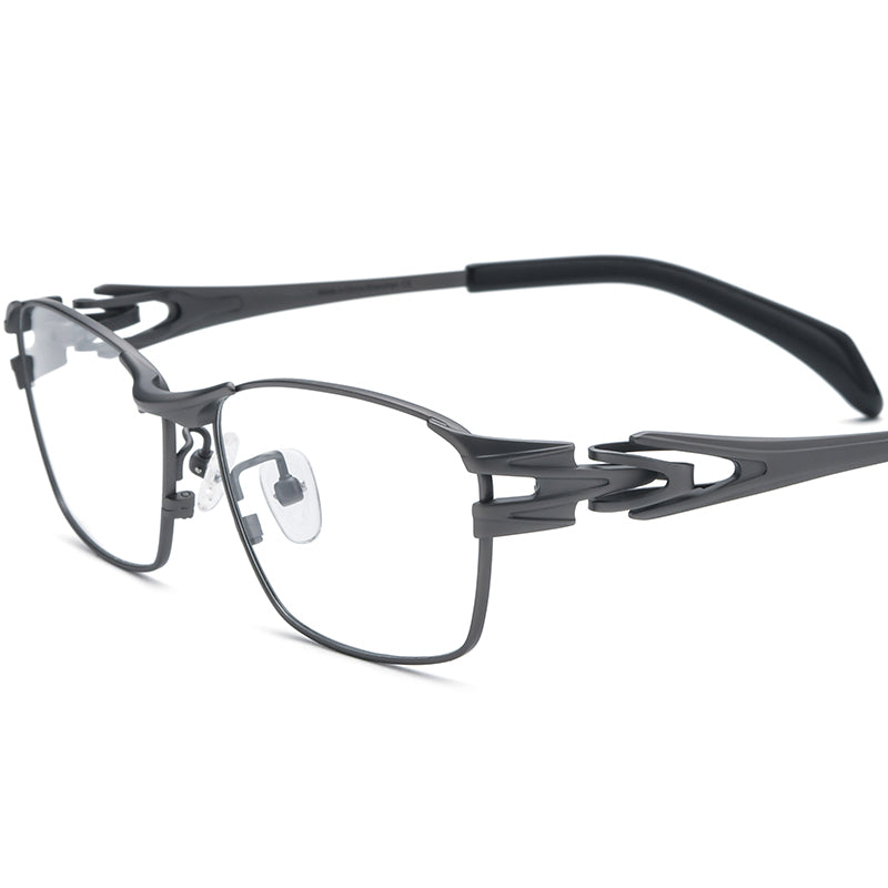 Pure Titanium Square Optical Glasses - Gray - MCROONS