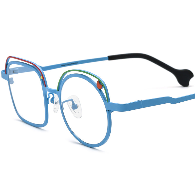 Titanium Square Optical Glasses Frame Retro Fashion - Blue - MCROONS