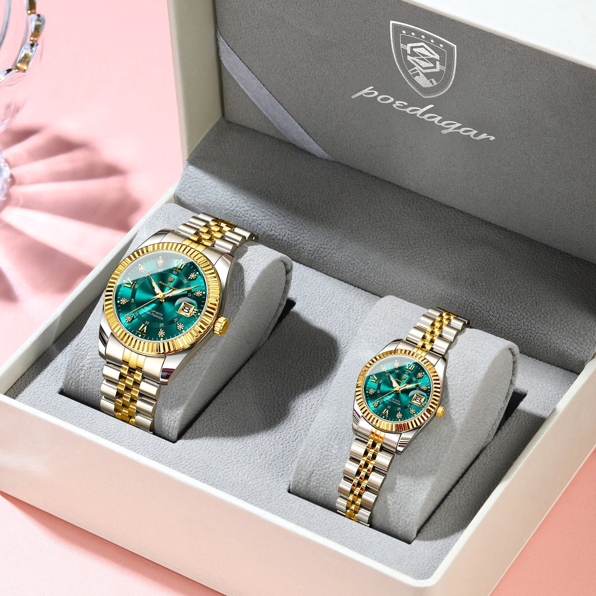 Poedagar CP910780 Women's Luxury Quartz Watch – Stainless Steel Band, Waterproof, Luminous, Date