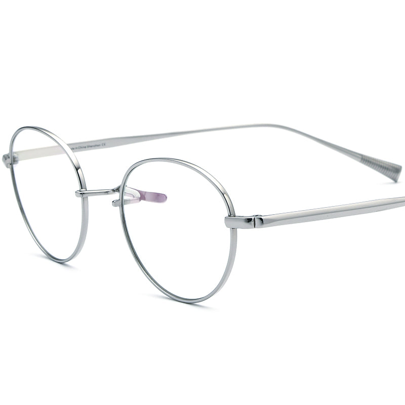 Designer Titanium Oval Optical Glasses - Silver - MCROONS