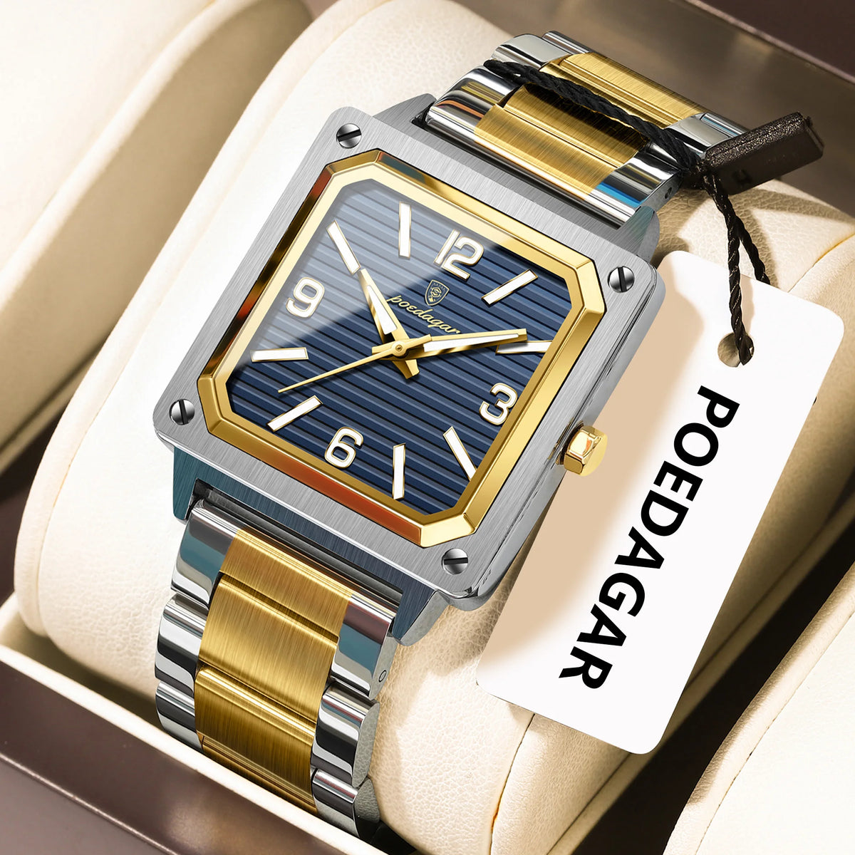 Poedagar 870 Men's Luxury Quartz Watch – Stainless Steel Band, Waterproof, Luminous