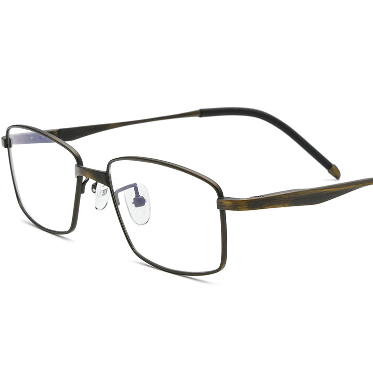 Titanium Square Optical Glasses Frame - Brown - MCROONS