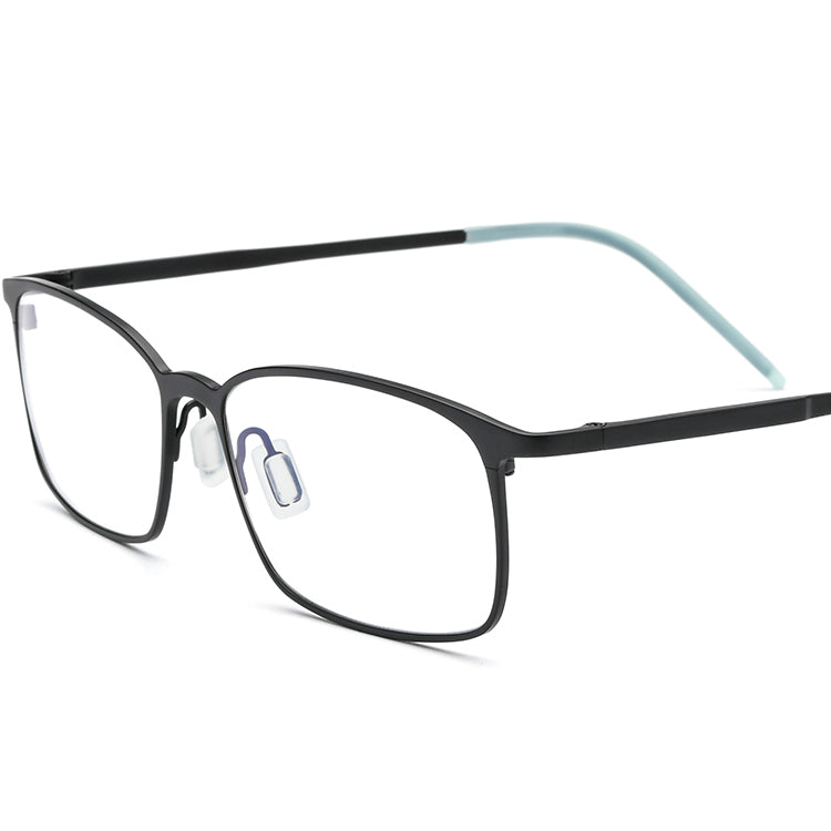 Titanium Square Optical Frame Lightweight - Black - MCROONS