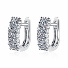 Gold Plated Wedding Daily Multiple Diamond Women's New Fashion Gold Plated 925 Silver EF Moissanite Earrings