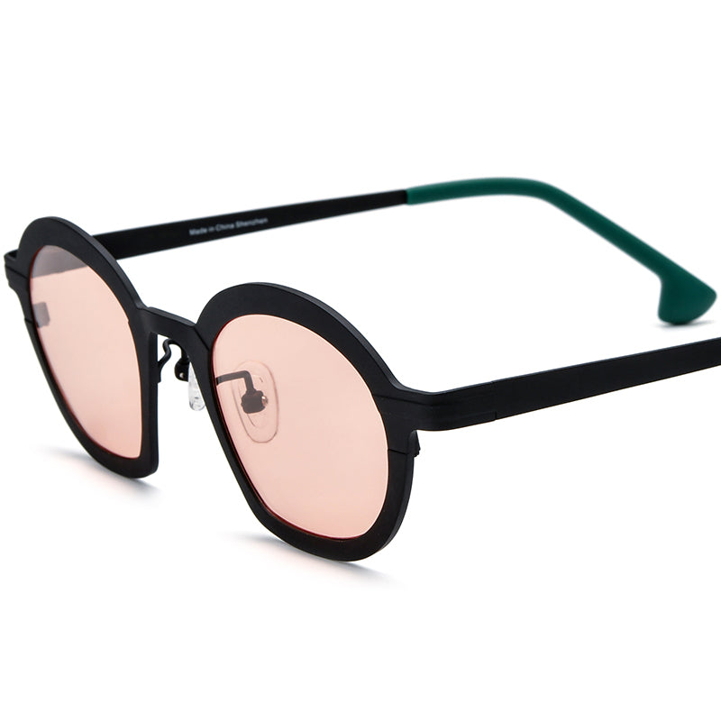 Colourful Titanium Cat Eye Polarised Sunglasses Fashion - Black - MCROONS