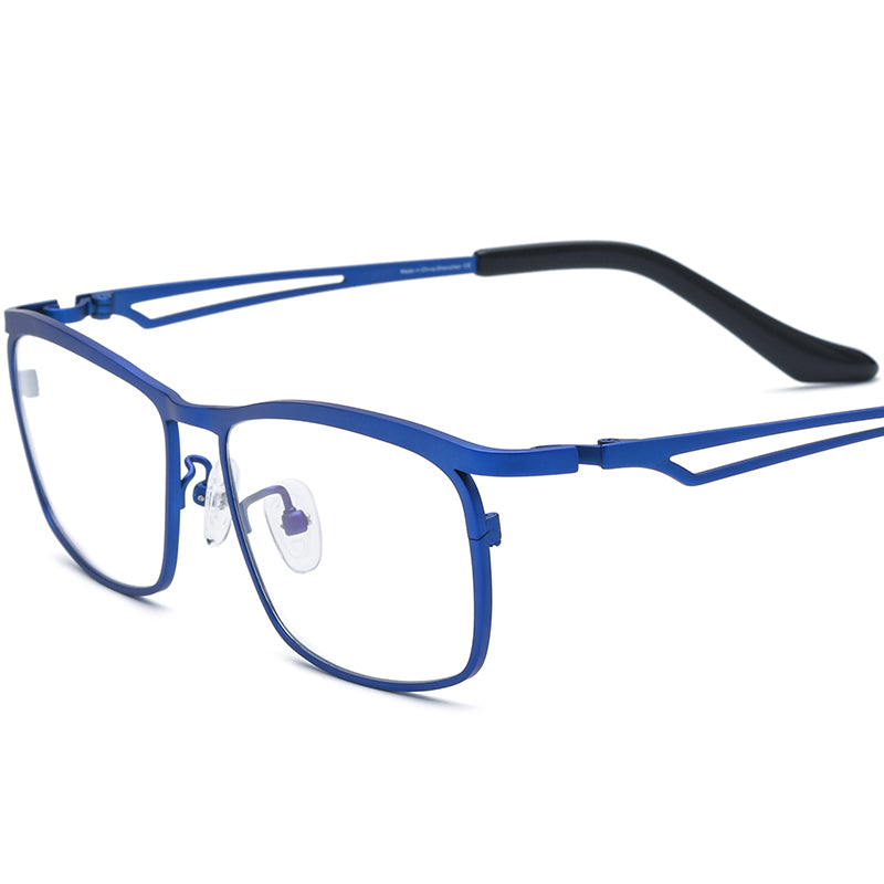 Square Titanium Optical Glasses Frame Japanese Style - Blue - MCROONS