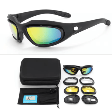 MCROONS Wechselglas Sport-Sonnenbrille — Verspiegelt Gelb-Blaue Linse | Unisex