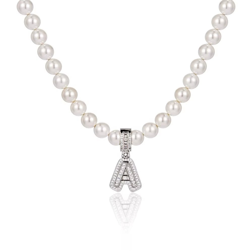 NUOYA Jewelry Wholesale Pearl Necklace with CZ Stone Cross Pendant Women Pearl Choker - MCROONS.COM
