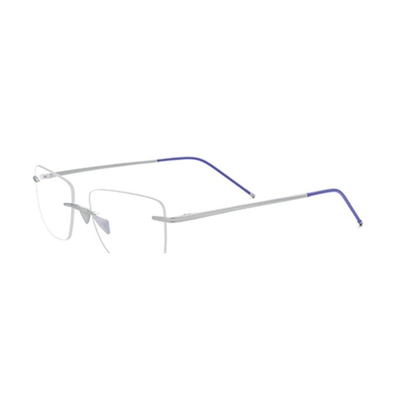 Rimless Titanium Square Optical Frame Two-Tone - Silver - MCROONS