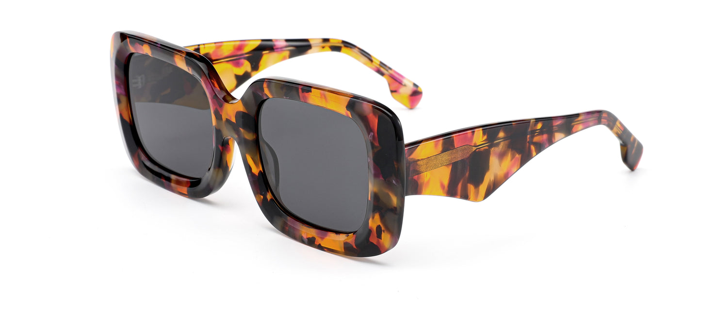 MCROONS Große Schildkröten Acetat Sonnenbrille — Polarisierte Damen | Schwarz, Demi, Braun und Schildkröte