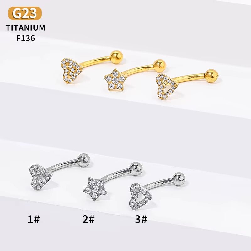 YW NEW 16G Rook Piercing Jewelry Eyebrow Rings G23 Titanium Heart Shape Cartilage Hoop Rook Daith Earrings Tragus - MCROONS.COM