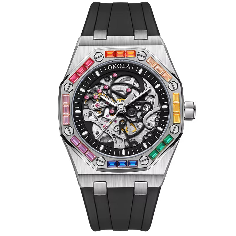 ONOLA 3834D Leisure Luminous Sports Waterproof Watch Men Customisable Build Your Own Mechanical Automatic Watch