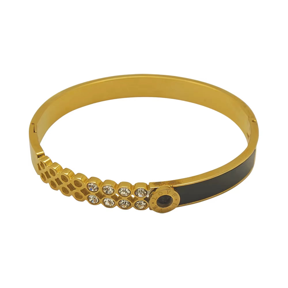 Custom Jewelry Designer Charm Women Pulsera Ajustable Acero Inoxidable Stainless Steel 18K Gold Plated Bracelets Bangles
