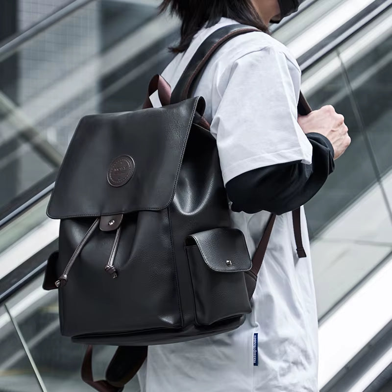 New Fashion Wholesale Waterproof Backpack Black Business School Men Designer Leather Backpacks