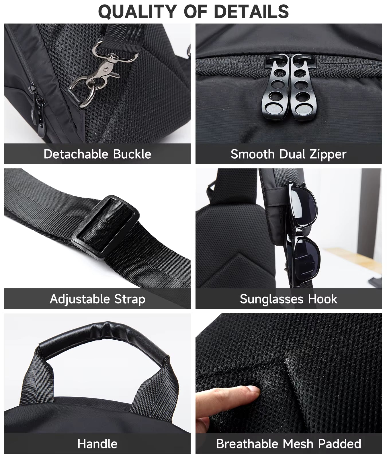 MOYYI Wholesale Waterproof Crossbody Bags for Men Outdoor Chest Sling Bags