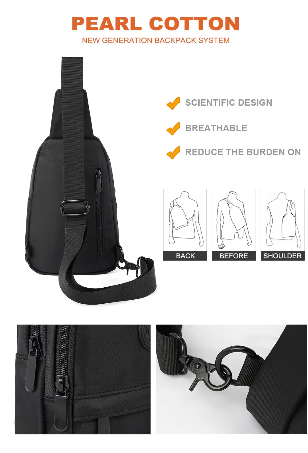 Hot Sale Bulk Goods Messenger Men'S Bag Custom LOGO Crossbody Shoulder Bag Sport Oxford Waterproof Chest Bags Outdoor