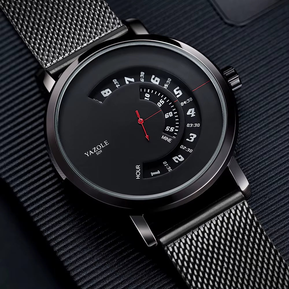 Top Ranking Leisure Spinning Rotate Windows Metal Steel Mens Quartz Watch Waterproof Custom Wristwatches Relojes Wholesale
