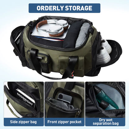 MOYYI Unisex Large Capacity Oxford Duffel Bag Outdoor National Carry on Backpack Men Zipper Sports Travel Bags Fitness Gym Bags
