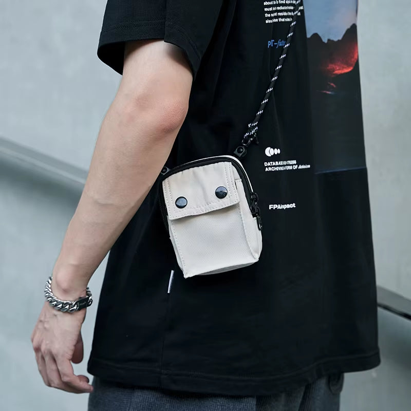 Fashion Men'S Exquisite Tricolor Mini Sling Should Bag Small Coin Purse Unisex Daily Halter Bag Cute Headphone Key Crossbody