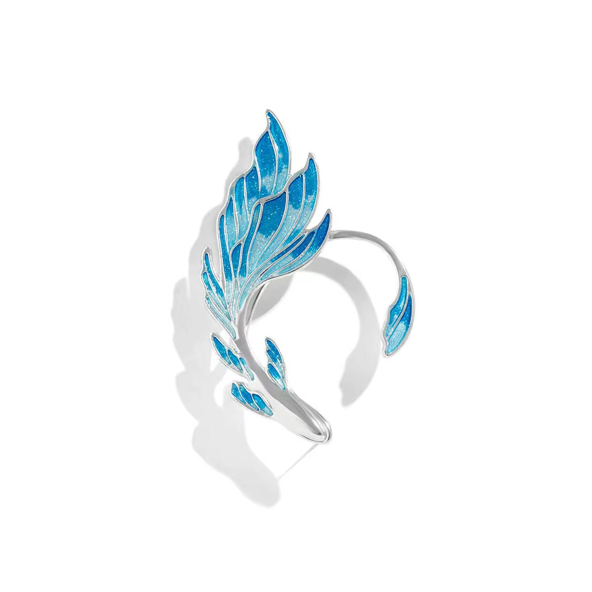YW Ear Less Mechanical Style Silver Alloy Material Geometric Shape Ear Cuff Earrings